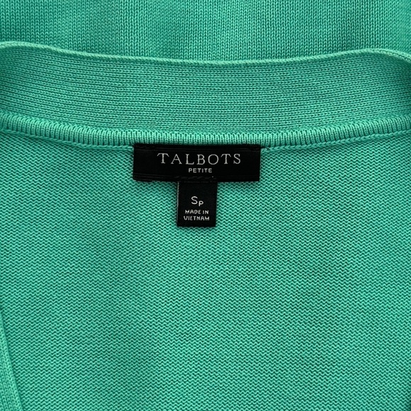 Talbots Button Cardigan Green Size Petite Small - Picture 6 of 8
